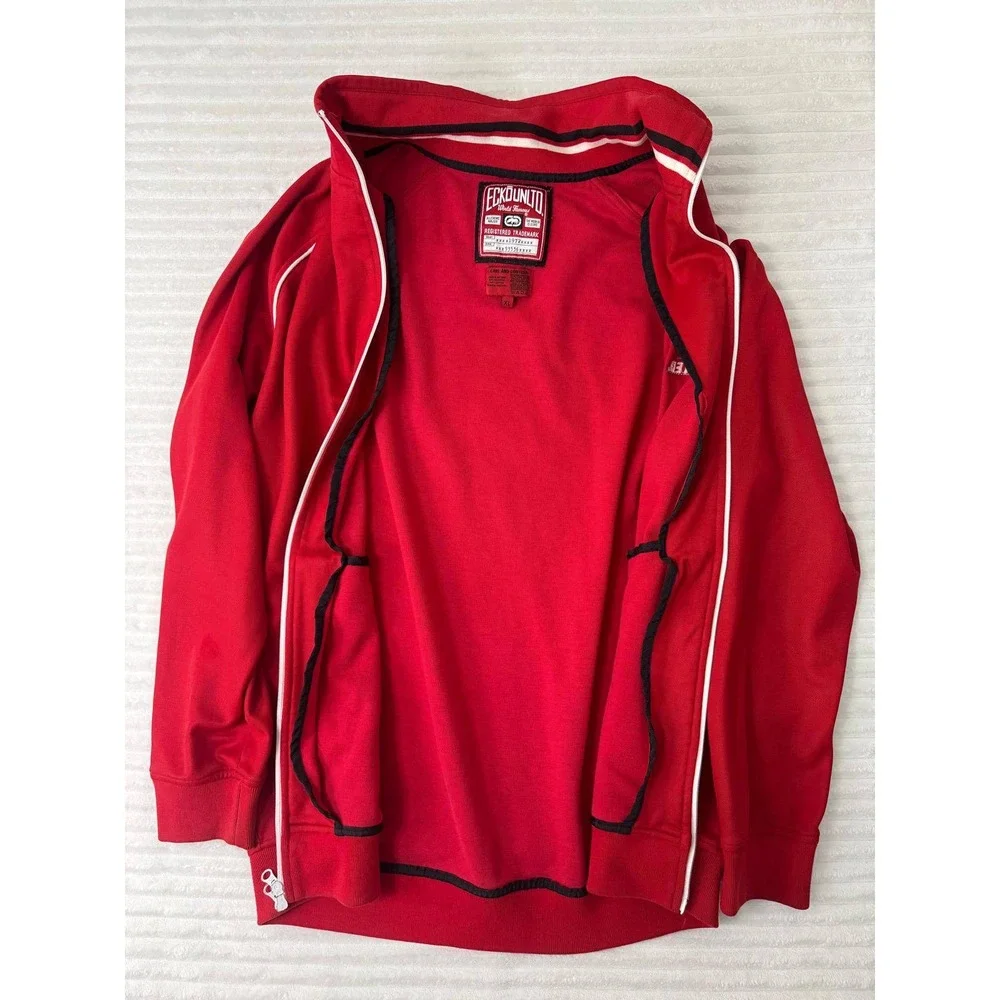 Vintage Y2K Ecko Unltd Mens XL Red Full Zip Track Jacket Embroidered EU Patch